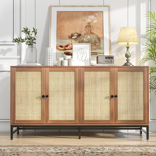 Zlwjgy Credenza Rattan Buffet Cabinet, Sideboard Storage Accent Cabinet thumb #6