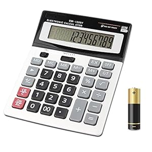 HIHUHEN Calculatrice de Bureau à 12 Chiffres, Fonction Standard d'affaires Calculateur de Bureau (1 x Calculator)
