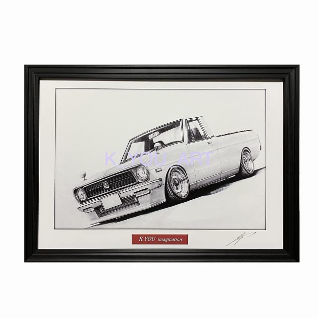 車の絵を飾りたい人にオススメ！『プロの色鉛筆イラスト作品原画！フレーム付き！』 車の絵を飾りたい人にオススメ！『プロの色鉛筆イラスト作品原画