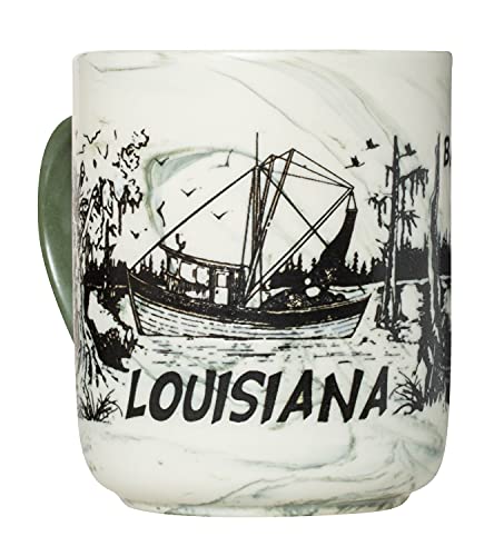 Taza de café con diseño Bayou verde de cerámica miniatura 2