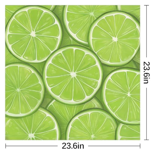 Summer Green Lime Slices Silk Scarf for Women Girls Hair Head Silk Scarf Square Purse Satin Scarves Bandana Wraps2