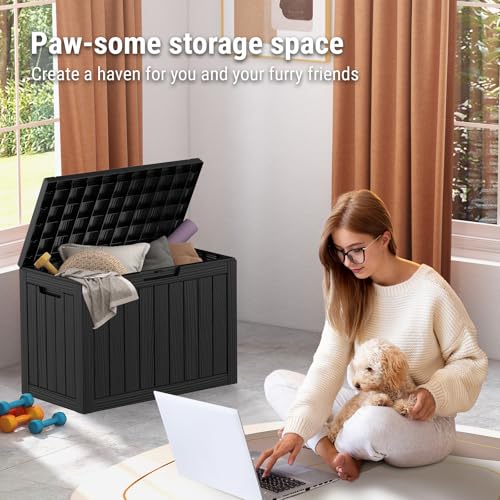 Mars Villa 45 Gallon Outdoor Storage Box, Resin Deck Box Waterproof, Storage Chest for Outside Patio Furniture Cushions, Pool Supplies, Garden Tools, UV Resistant and Weatherproof, Black - Image 5