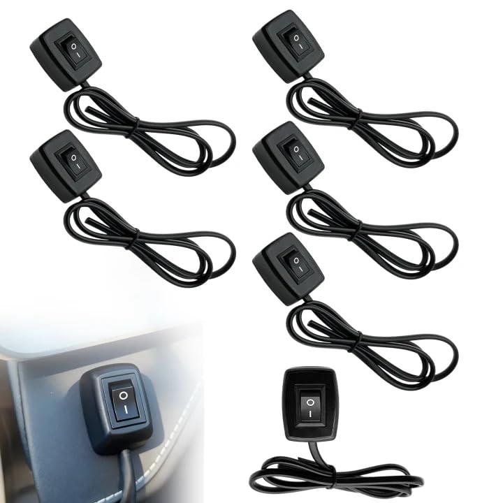 Interrupteur pour phares antibrouillard sans perçage avec câble de 75 cm pour éviter de trouer l'auto