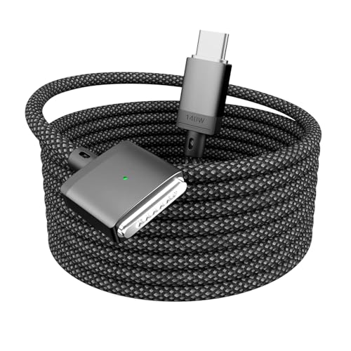 USB C auf Magnetisches 3 Kabel, 140W Magnetisches Ladekabel für 2024 MacBook Pro 14'/16' M4,2025 MacBook Air 13'/15' M4(2M Schwarz)