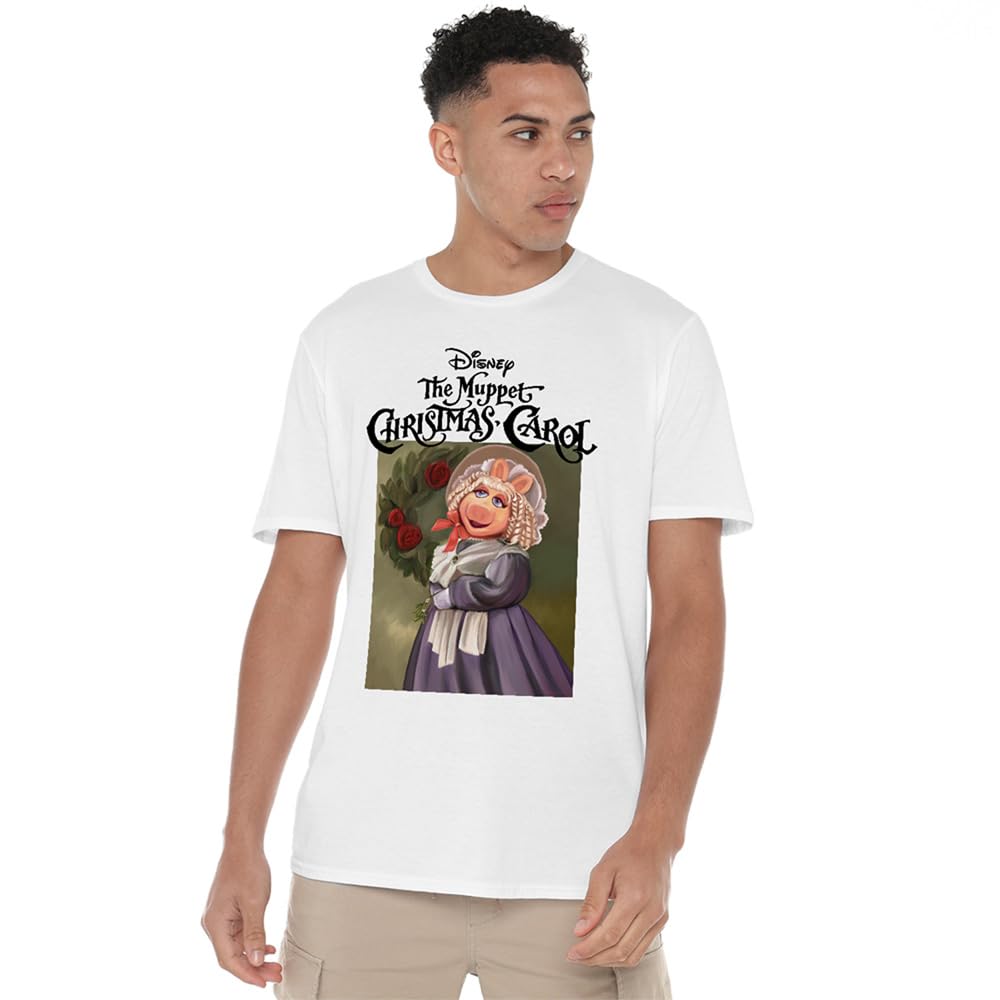 Disney Unisex White The Muppets Christmas Carol Miss Piggy T-Shirt, | Size: Xl