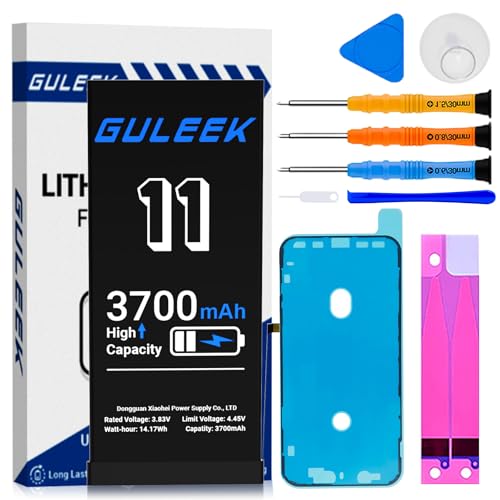 GULEEK Batería para iPhone 11, 3700mAh Alta Capacidad Real, Kit de Reemplazo con Herramientas y Guía