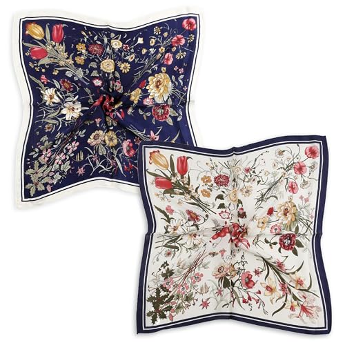 Satin Silk Head Scarf Neckerchief, Women Hair Neck BandanaThin Soft Scarfs for Spring Summer, Mom Grandma Best Friend Sister Wife Girlfriend Gift