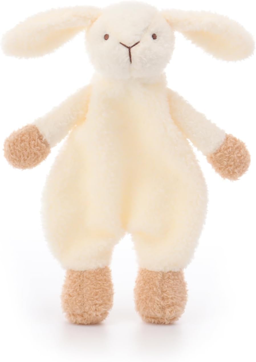 Stuffed Animals Security Blanket White Bunny Rabbit Infant Nursery Character Blanket Luxury Snuggler Plush(White Bunny, 10 Inches)