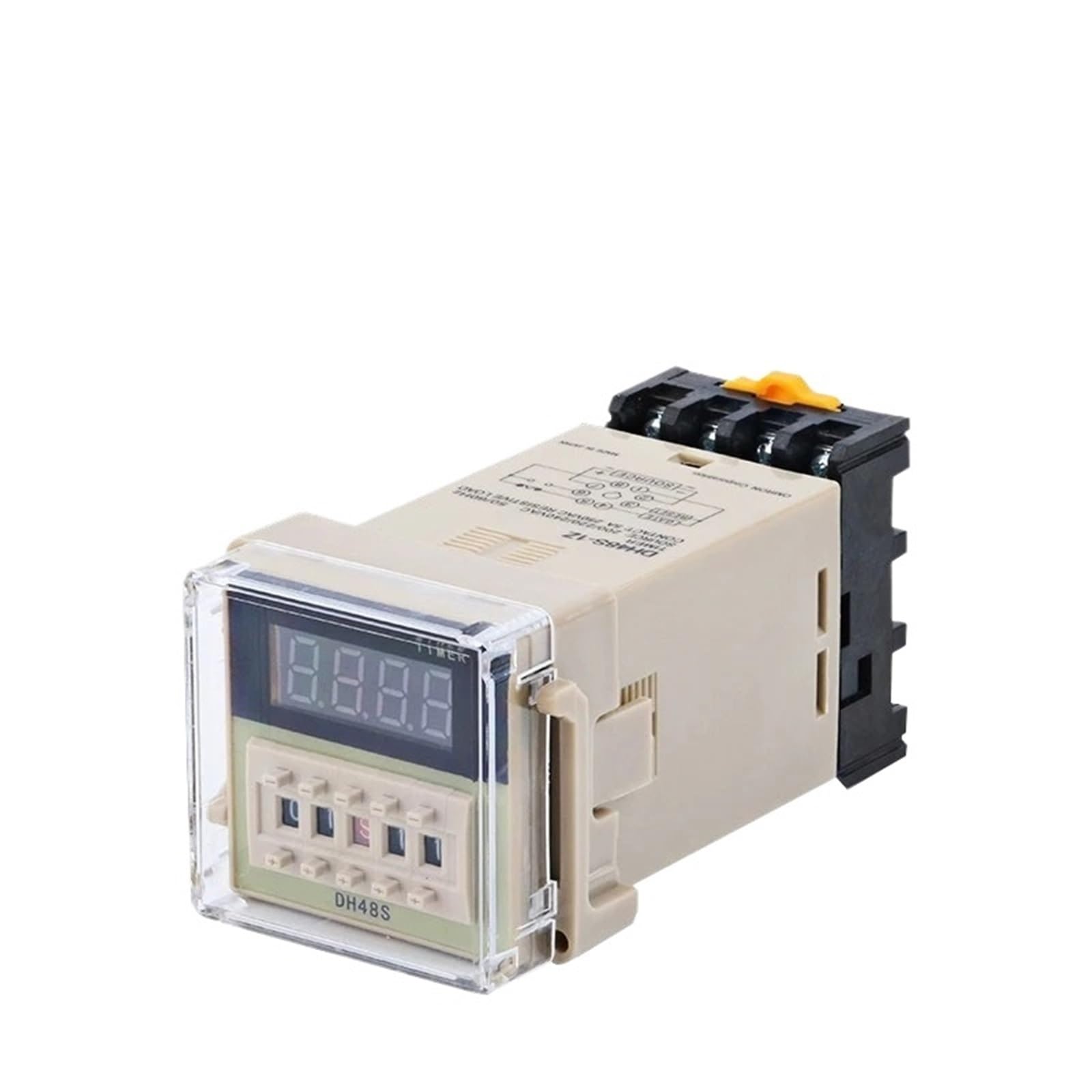 Relais temporisé DH48S-1Z avec écran numérique et base de prise AC/DC 12V haute précision