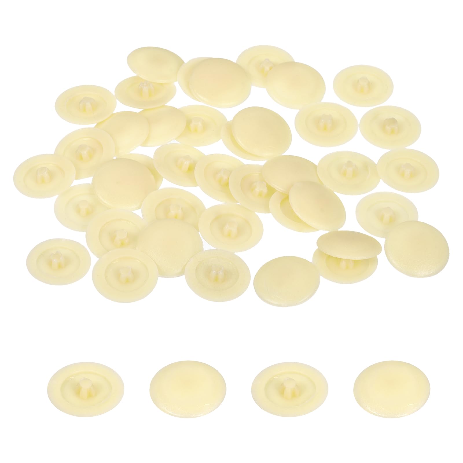 sourcing map 40PCS Screw Cap Covers, 12mm Waterproof Plastic Screw Decorative Caps for Phillips Cam Lock Nuts Self-Tapping Screws, Beige
