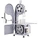 Commercial Electric Meat Bandsaw, 1500W Stainless Steel Countertop Bone Sawing Machine, Workbeach 19.3