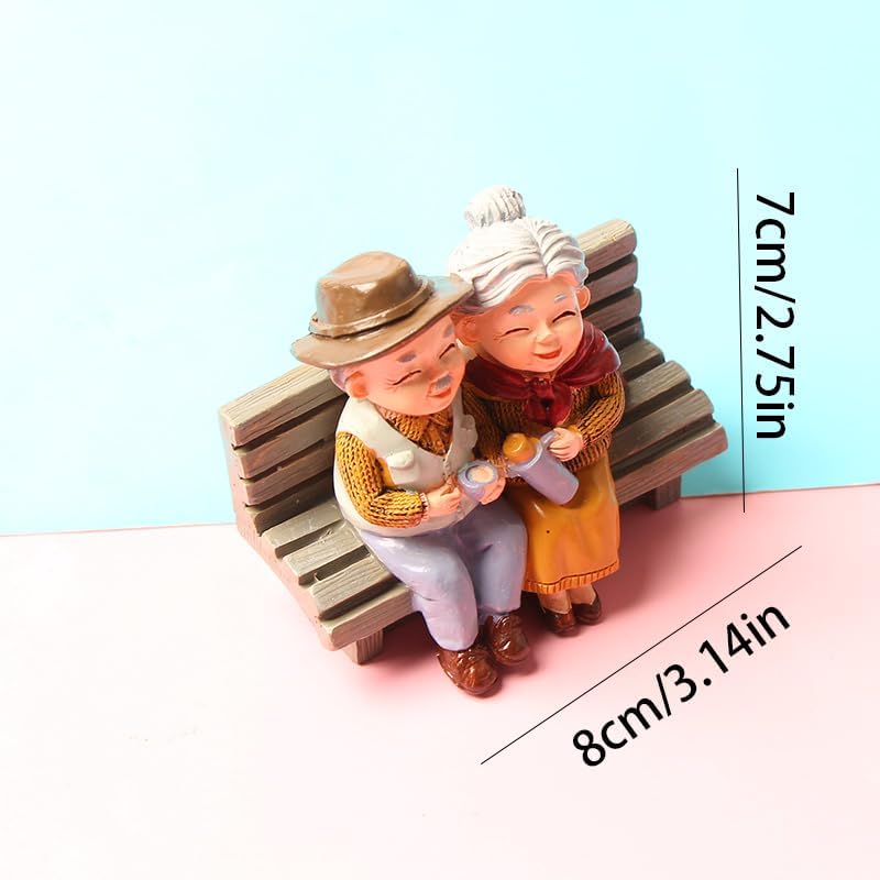 Acxico 1PCS Charming Elderly Couple Statue, Resin Art Decor for Home, Versatile Room Accent, Suitable for Valentine's Day & Christmas Settings image 3