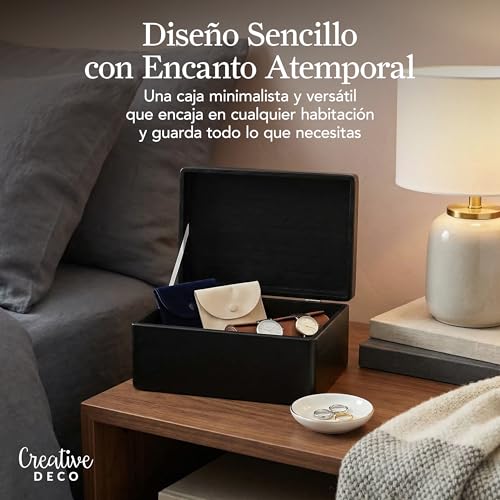 Miniatura 6 de Creative Deco Negro Grande Caja Madera Decorativa Almacenaje 30 X 20 X 14 Cm -1cm Con Tapa Cofre Decorar Regalo Decoupage Juguetes, Documentos, Objetos De Valor, Herramientas