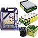 Produktbild QR-PARTS 69366165 Filter Set Inspektionspaket 5 Liter Liqui Moly Motoröl Leichtlauf High Tech 5W-40 MANN-FILTER Innenraumfilter Luftfilter Ölfilter