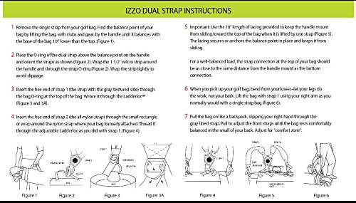 Izzo Dual Strap sangle sac de golf double bandoulière réglable mixte - 3