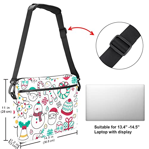 Sac à bandoulière pour ordinateur portable 13.3 14.5 housse PC Noël multicolore - 5