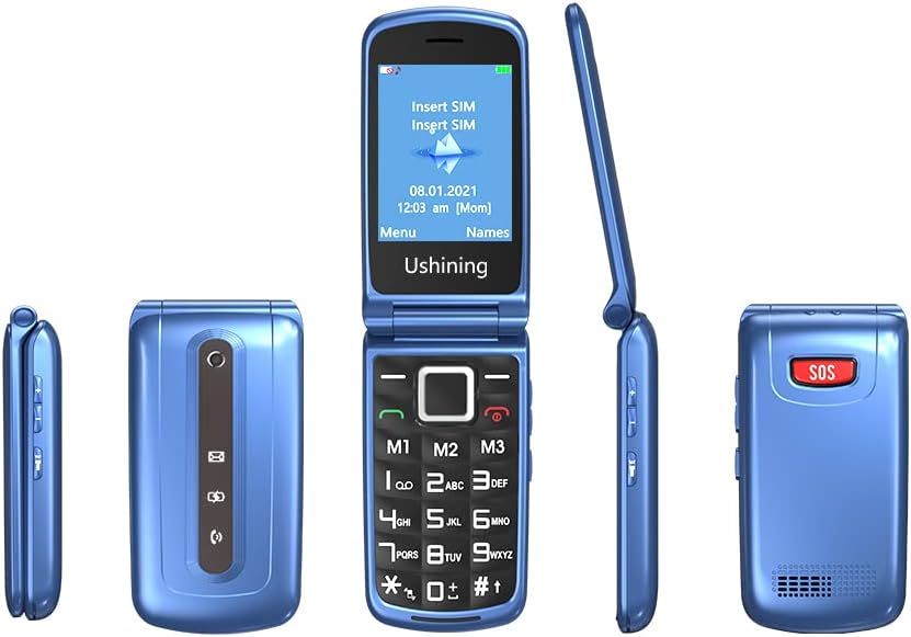 Multiple views of the Uleway G380S flip phone, showing front, side, back, and open positions.