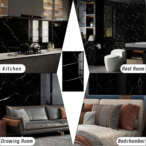 Renueva tu salón y cocina con azulejos de pared de mármol de PVC autoadhesivos 7