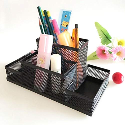 Image of 4 Compartments Pen Stand Desk Organizer with 4 Drawer, Pen Stand, Remote Stand, Mobile Stand, Pen Holder, Caddy, Stationery Multipurpose Use Stand for Office, School