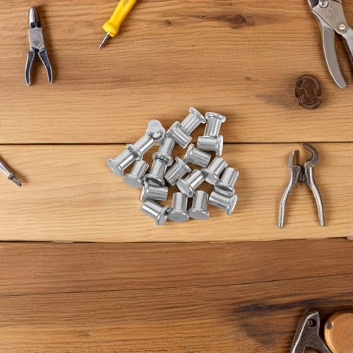 Rivets à tête plate acier inoxydable 20 pièces pour assemblage de cuir épais