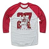 500 LEVEL Mike Trout 3/4 Sleeve T-Shirt (Baseball Tee, Large, Red/Ash) - Mike Trout Clutch R