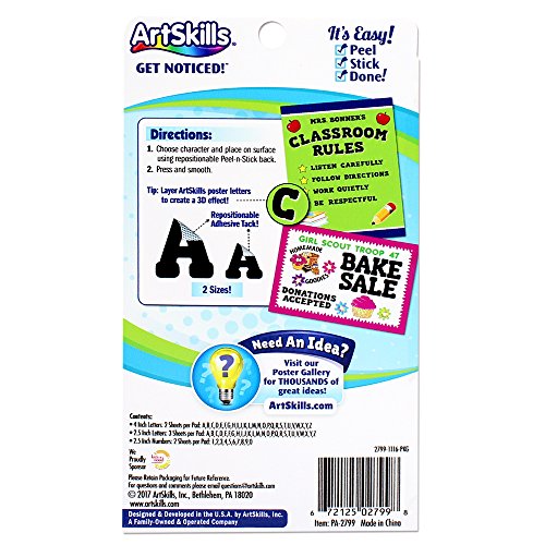 ArtSkills Paper Poster Letters And Number Stickers For Projects And