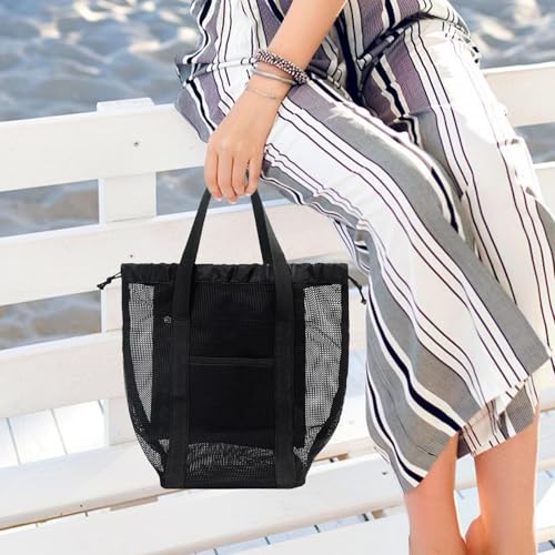 Small Beach Tote Bag | Toy Organizer Beach Hand Tote | Spacious Lightweight Gym Travel Accessories for Clothes Towels Toys3