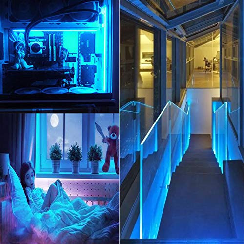 Image of SUYOOULIN LED Strip Lights, SMD 2835 2400 LEDs Light Strips, 66ft /20m 36000LM Flexible AC 110V Waterproof IP44 LED Ribbon Lighting for DIY Christmas Home Indoor Outdoor Decor(Ice Blue)