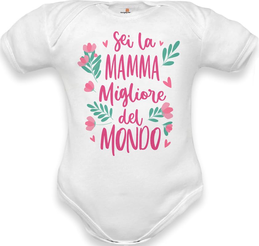 Corredino Neonato Body neonata cotone senza maniche frase gioia di mamma 0 mesi