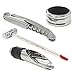 COM-FOUR® 4-teiliges Sommelier Einsteiger-Set, Geschenkset in edler Metallbox für Weinliebhaber - Flaschenöffner mit Korkenzieher, Tropfring, Weinausgießer, Weinthermometer (04-teilig in Geschenkbox)