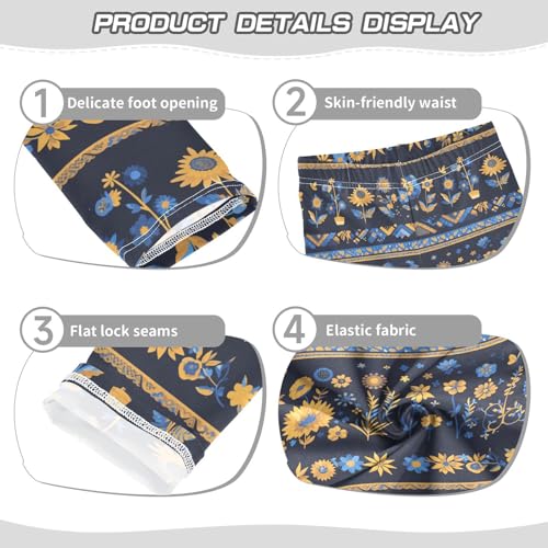 KLL Illustration Ukrainian Folk Pattern Toddler Baby Girl Cotton Pants Stretch High Waisted Yoga Pants Exercise3