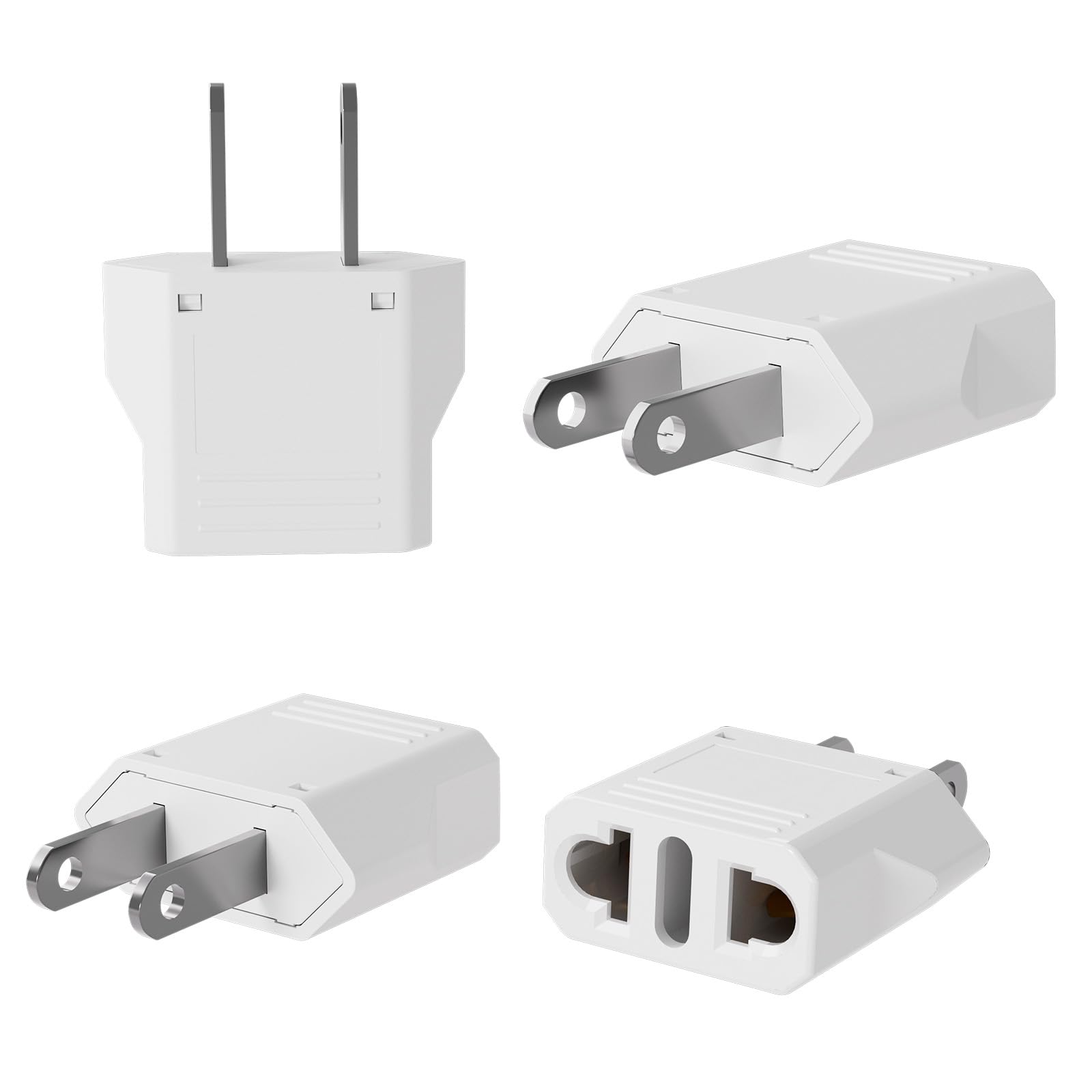 GRIFEMA Adattatore Presa USA Tipo A Confezione da 4, 6A 250V, Adattatore di Viaggio per Spine Tipo L/C/E/F/A/N