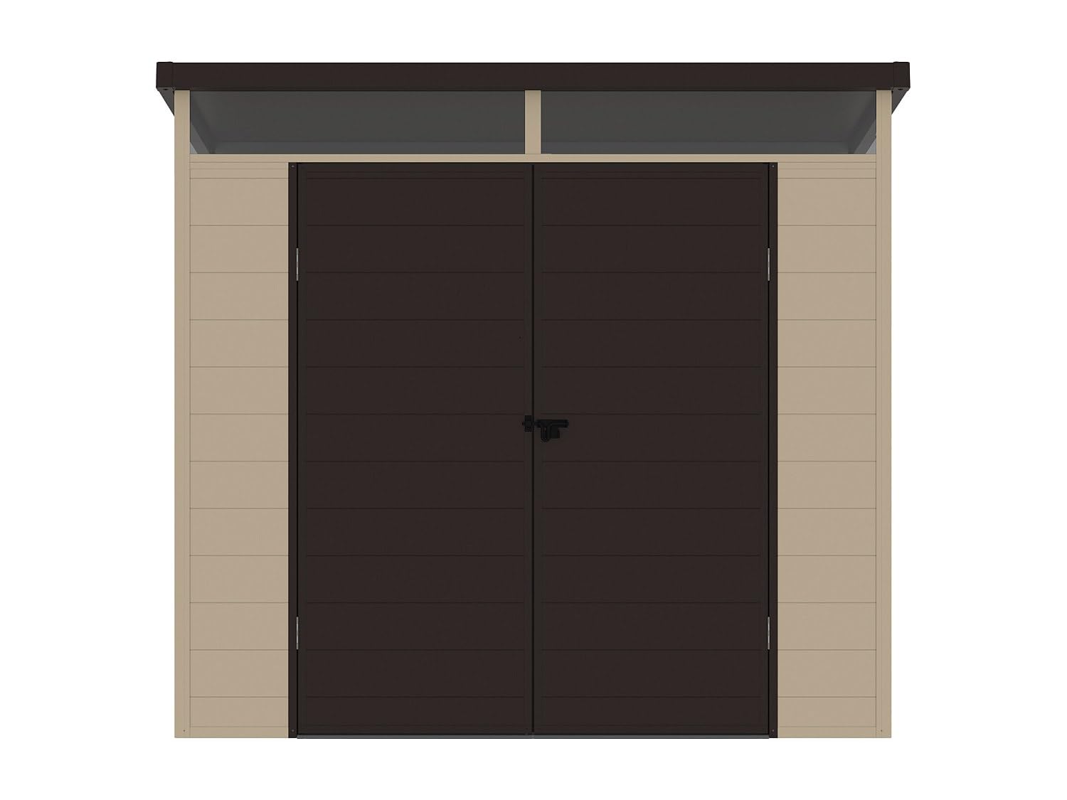 Vente-unique - Casetta da giardino in resina beige e marrone 4,57 mq con pavimento - MINARO