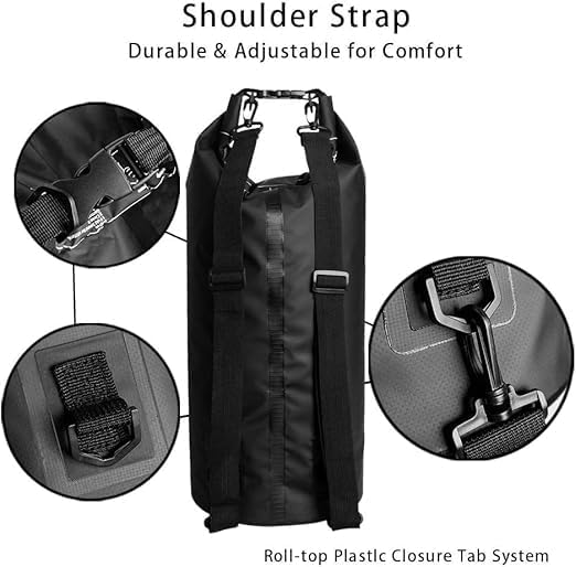 Image of Waterproof Dry Bag with Floating and Lightweight Bags for Kayaking Rafting Boating River Trekking-Black Color (30 Liter)