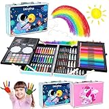 Set de Arte Profesional 145 Pcs, Set de Arte Profesional Plegable, con Lápices, Pinturas, Gouache,Crayolas, Caja de...