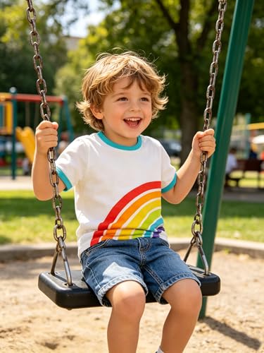 Image of AIWUHE Toddler T Shirts Cotton Summer Tshirts Boys Girls Short Sleeve Tee Tops Casual Graphic Clothes Crew Neck Shirts 2-6Y