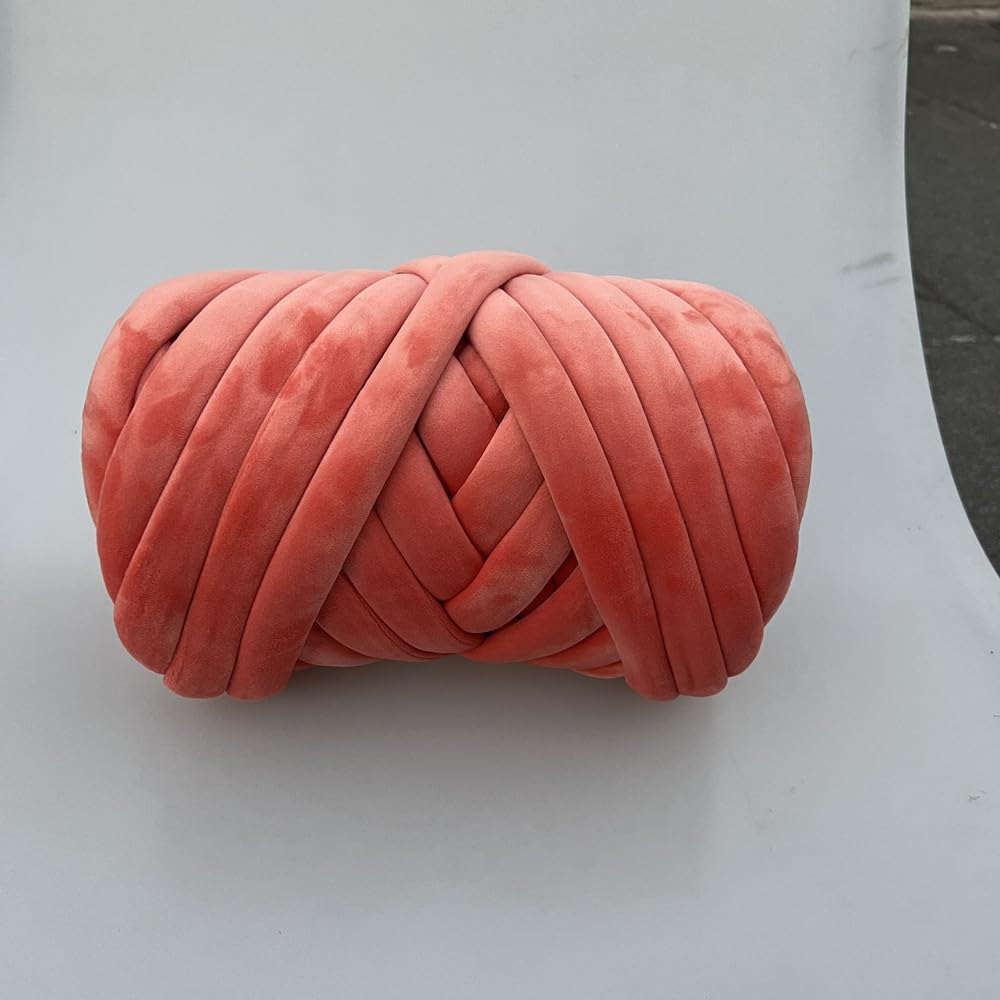 supermiękka gruba przędza, Super gruba włóczka szydełkowa 1 kg aksamitna wielokolorowa do robótek ręcznych DIY(Rust red 1KG)