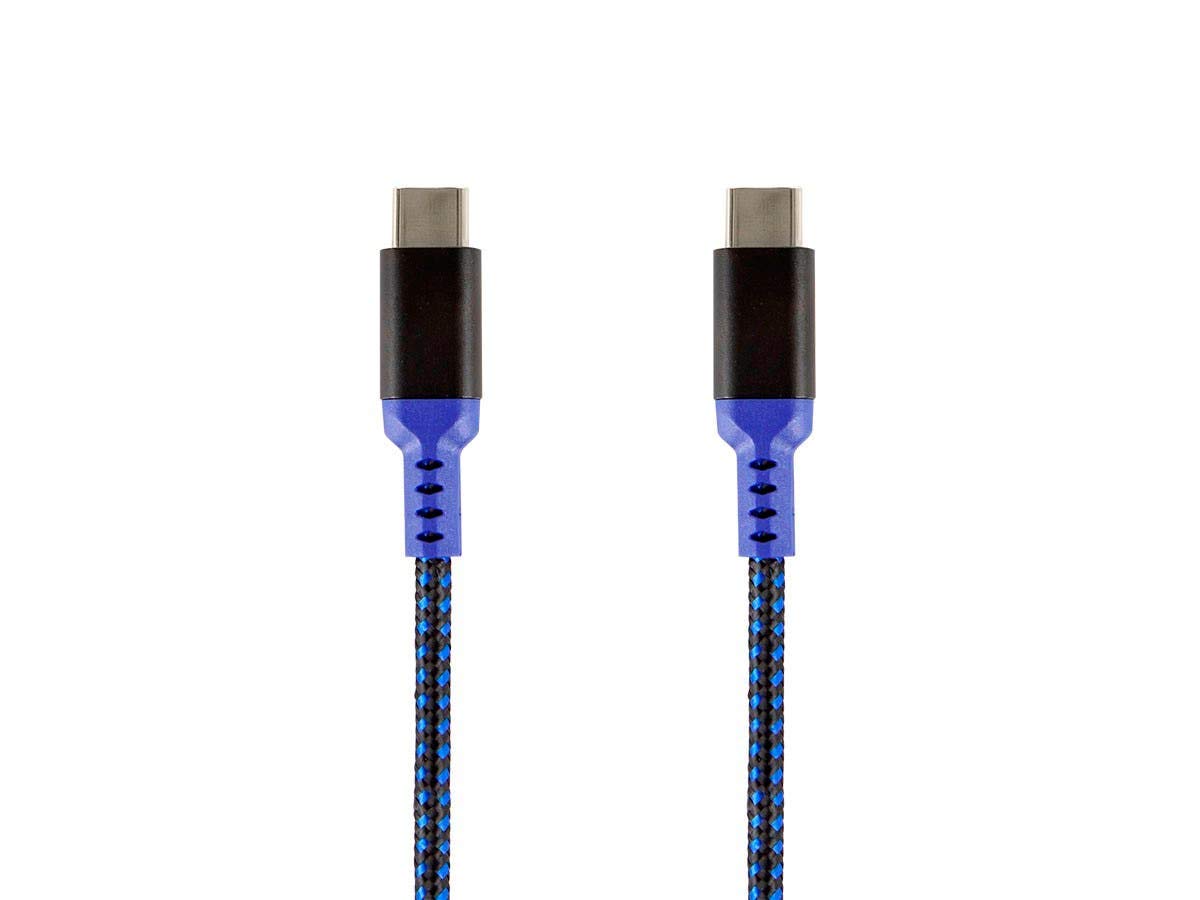 Monoprice Stealth Charge and Sync USB 2.0 Type-C to Type-C Cable - 6 Feet - Blue, Up to 3A/60 Watts, Fast Charging