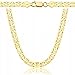 Produktbild AMAR PRAGNA Gold Damen/Herren Kette 925/585, original geflochten, Breite 6,5 mm, Goldkette- Halskette, vergoldete kette 585- königskette gold, goldschmuck plattenkette 60 cm
