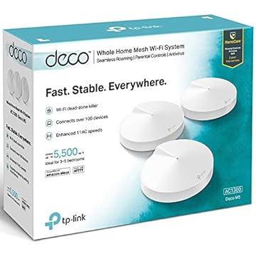 Roteador + Repetidor AC1300 Deco M5 Tp-Link (Sistema Mesh WiFi em Toda a Casa) CX 3 Unidades