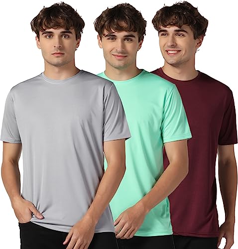 Image of INKKR Men's Short Sleeve Round Neck Dry Fit Multicolor T-Shirt Combo