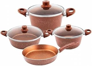 7 Piece Copper Granite Cookware Pan Set Color