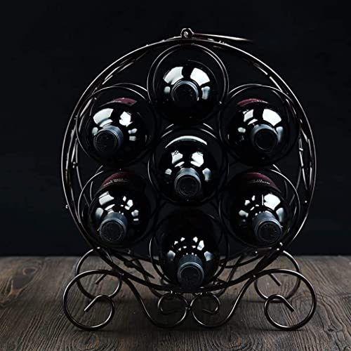 Soporte para vino de alambre grueso color bronce para 6 botellas