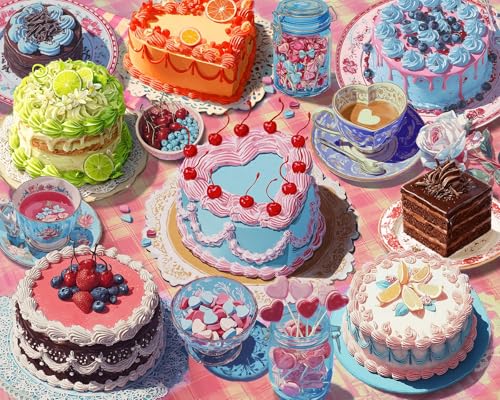 Rompecabezas Springbok Vintage Cakes de 500 piezas para adultos | Piezas únicas, fabricado en EE.UU., materiales ecológicos, incluye póster para el Día de San Valentín o diversión familiar