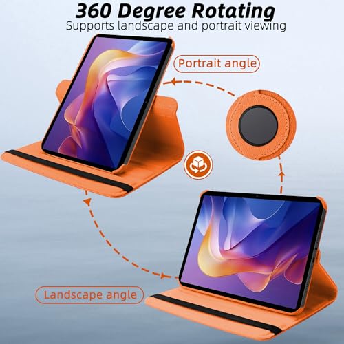 Image of TGK 360 Rotatable Smart Flip Cover for Xiaomi Redmi Pad 2 11 inch Tablet Case (Orange)