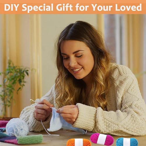 Image of LeafLoom Crochet Set, Crochet Kit for Beginners with Yarn, Ergonomic Hook, Needles, Stitch Markers, Scissors & Tape Measure - Complete DIY Amigurumi Starter Set(DIY Beginners Crochet kit)