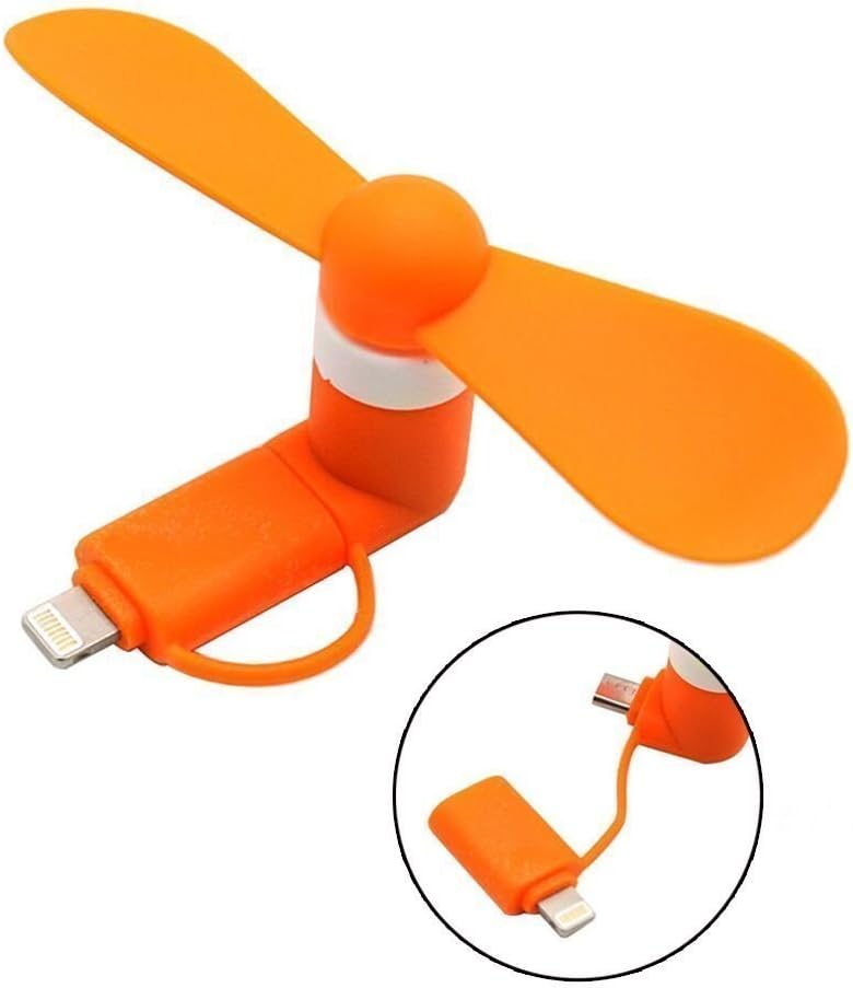 Mini Portable Mobile Fan Cell Phone Fan for IPhone/IPad Android, USB 2-in-1 Fans for Outdoor Travel