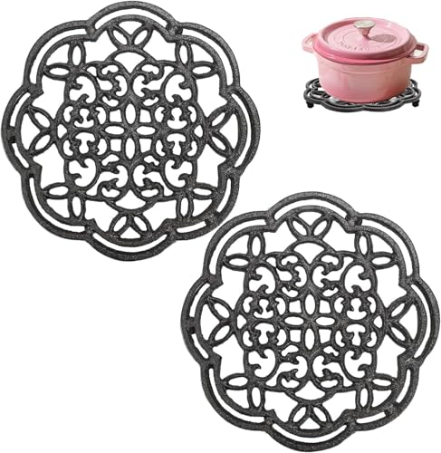Hningbuyox GUODIAN-2P 2 Pack Cast Iron Trivet cover