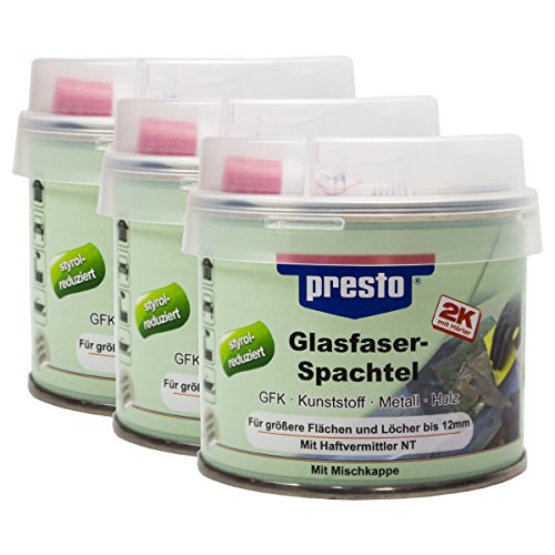 Presto couteau de vitrier 601013 mastic pour réparer la fibre de verre gris