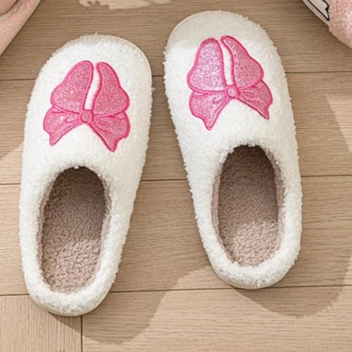 Women's Memory Foam Slippers with Elegant Sparkling Bow, Cute and Fashionable House Shoes4